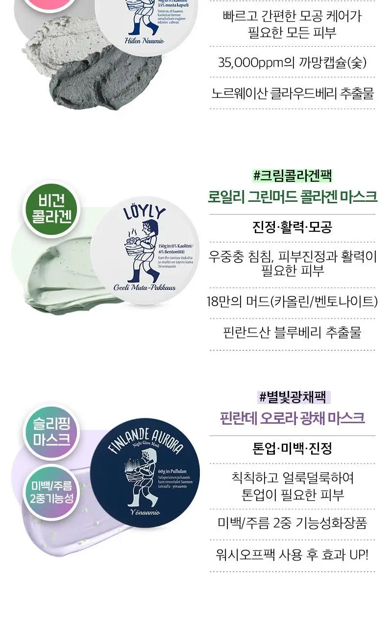 [붓기쏙/광채팡] 토르홉 핀란데 오로라 밤하늘 광채마스크 60g 기획 (+괄사스푼) 상세페이지 31